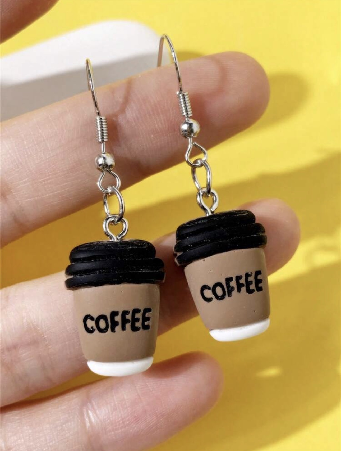 Coffee Cup Resin Earrings — alternate