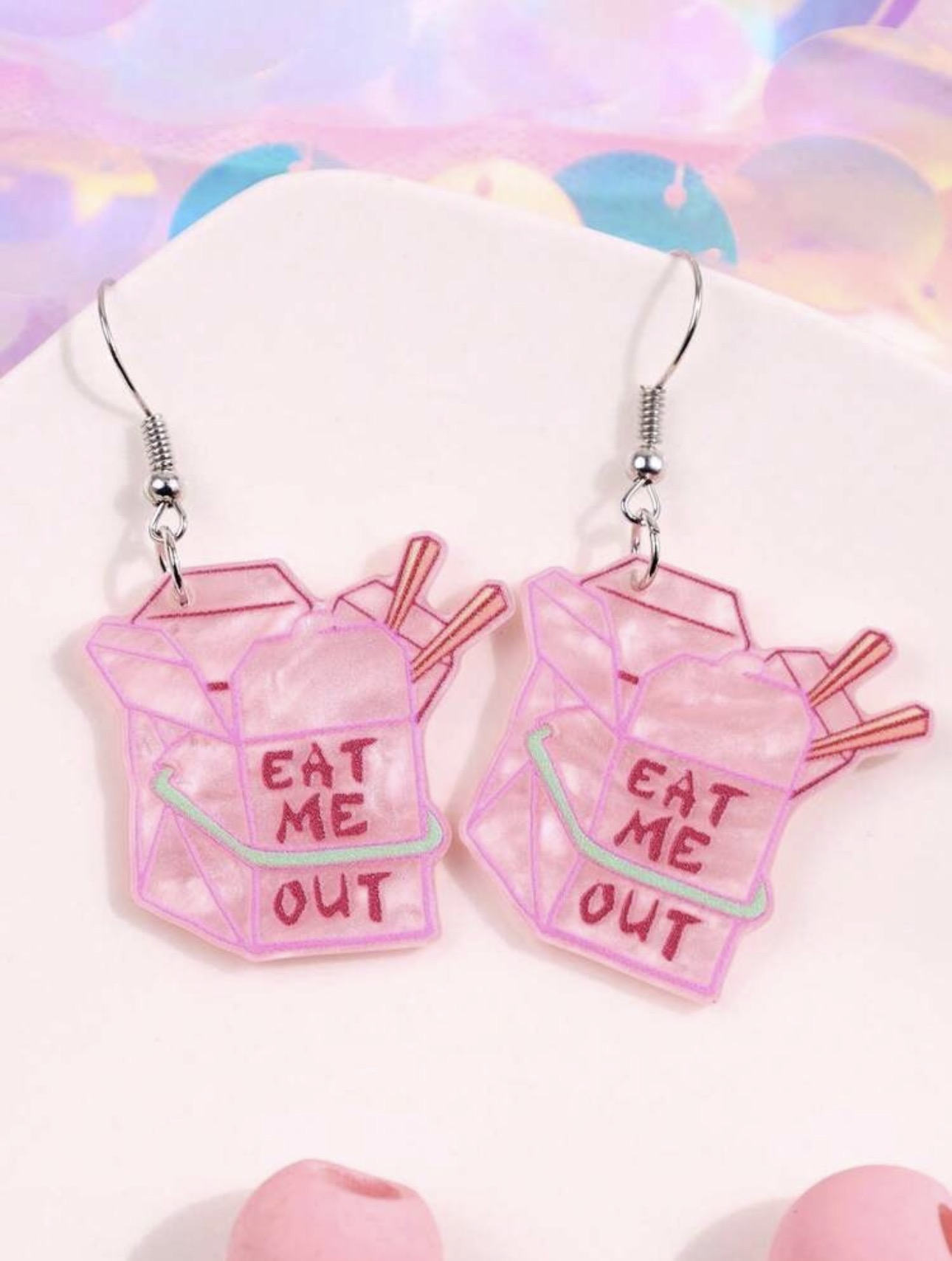 Eat Me Out Acrylic Earrings