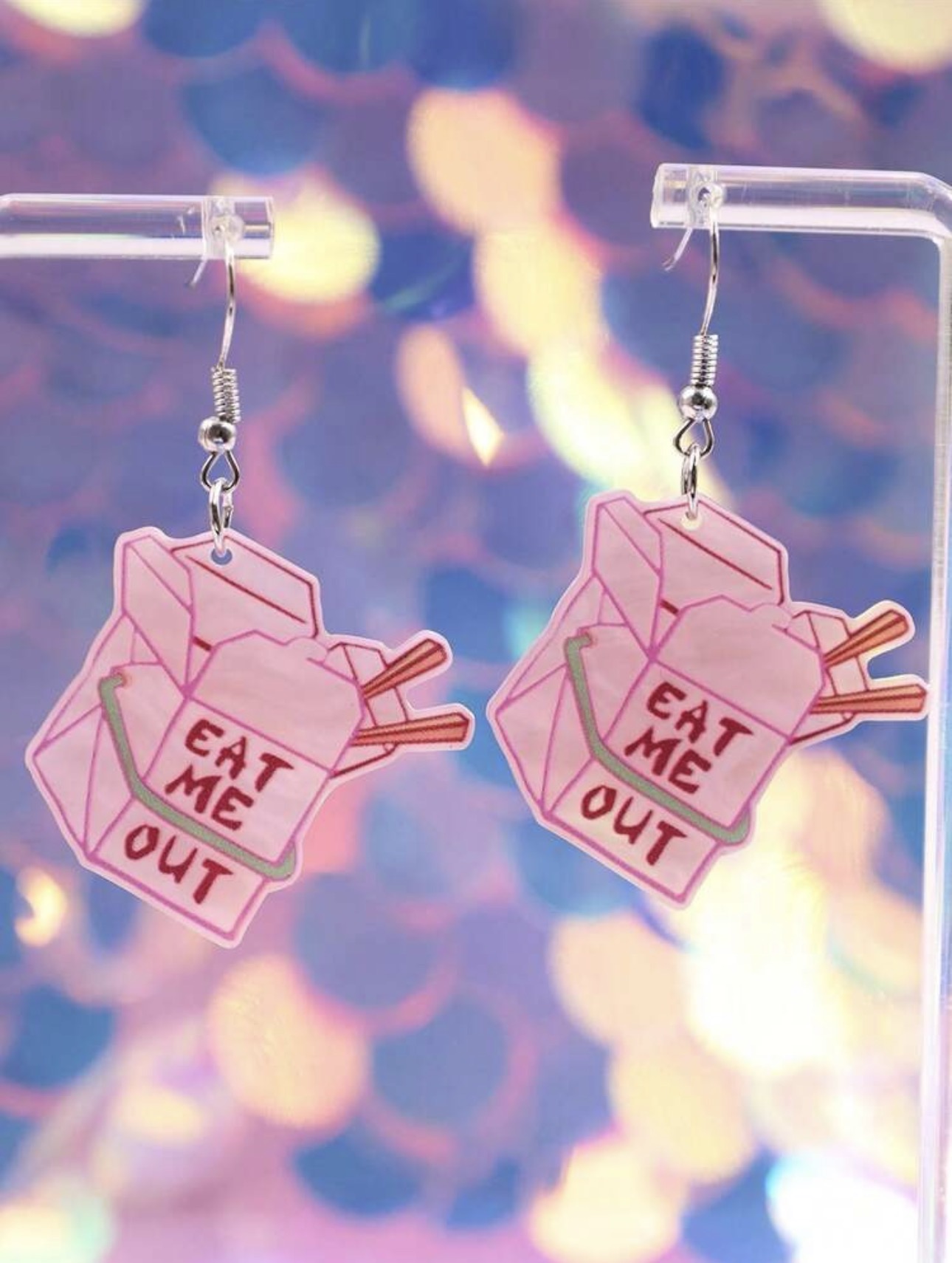 Eat Me Out Acrylic Earrings — alternate