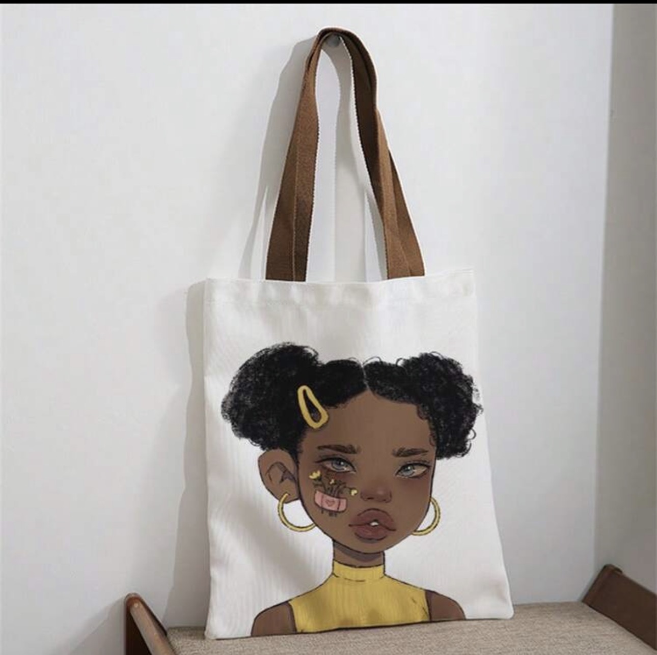 Adorable Girl Illustration Tote Bag