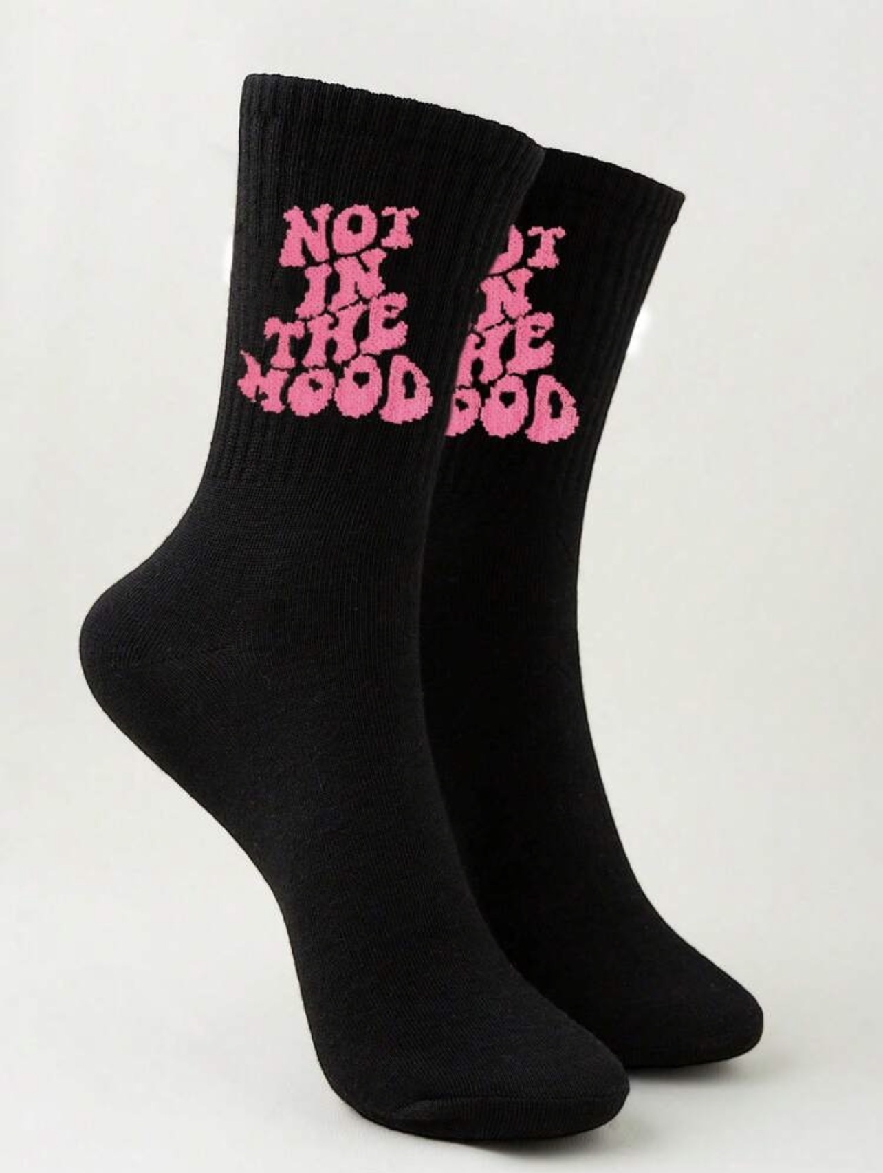 Unisex “Not in Mood” Solid Mid-Calf Socks