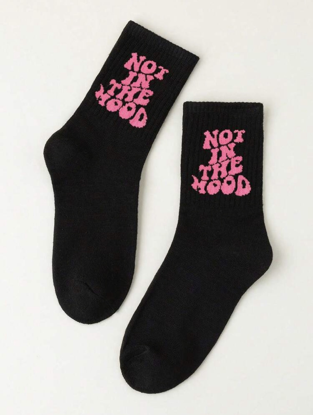 Unisex “Not in Mood” Solid Mid-Calf Socks — alternate