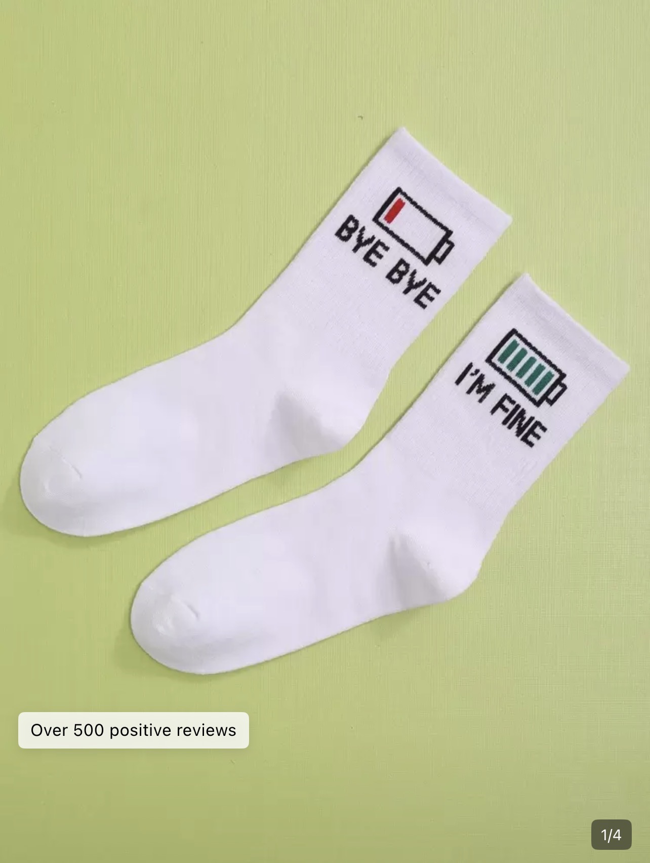 Emotional Text Crew Socks — alternate
