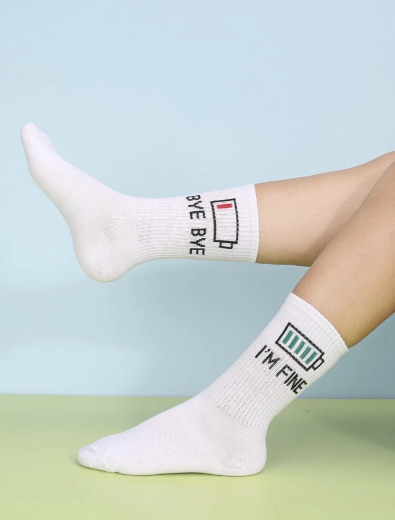 Emotional Text Crew Socks