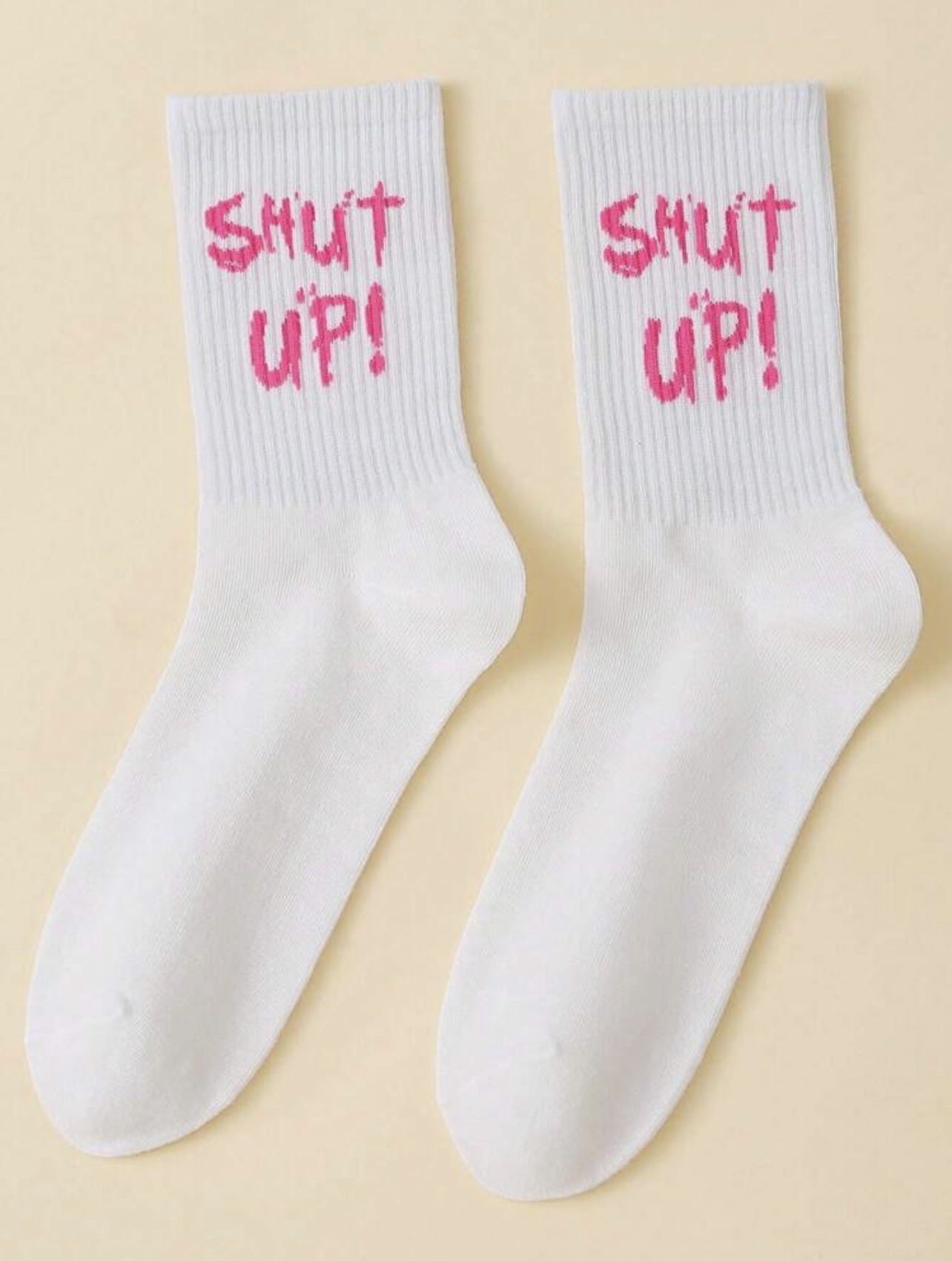 Shut Up Statement Crew Socks