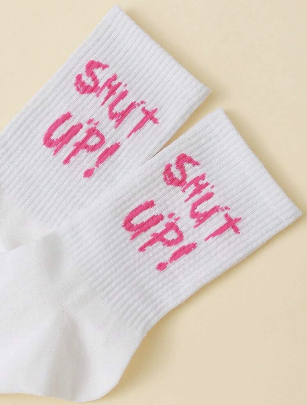 Shut Up Statement Crew Socks — alternate