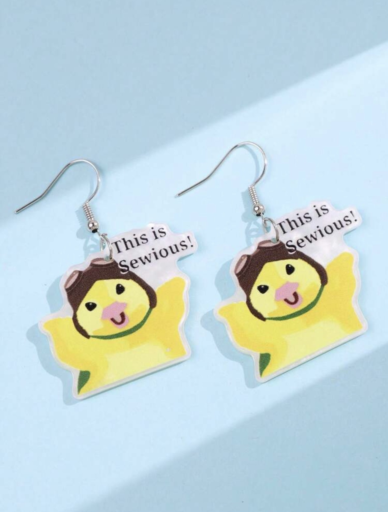 Yellow Duck Themed Acrylic Earrings — alternate