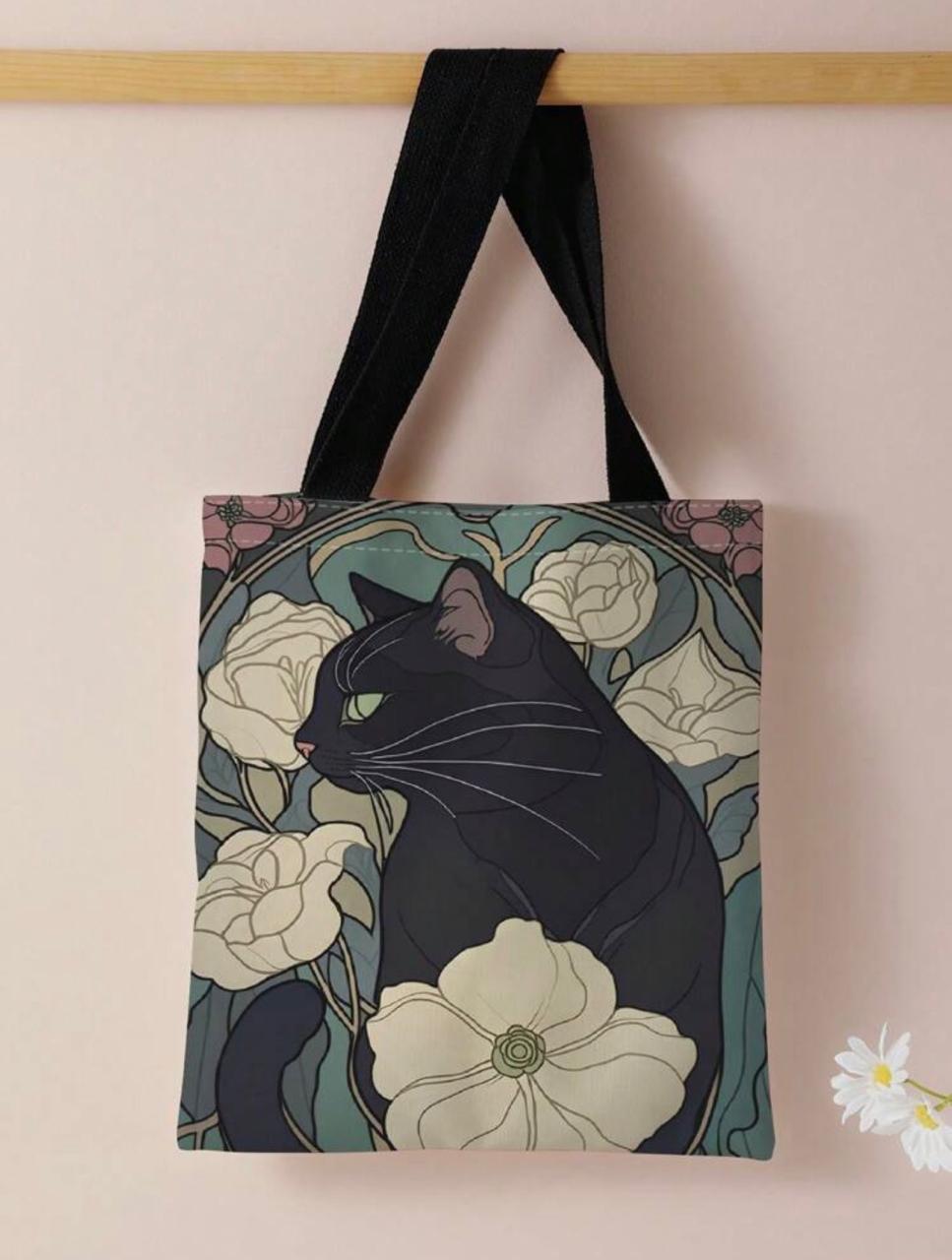 Cat Pattern Double-Sided Printed Shoulder Bag — alternate